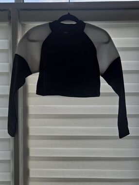 Nasty Gal Black & White Raglan Cropped Sweatshirt